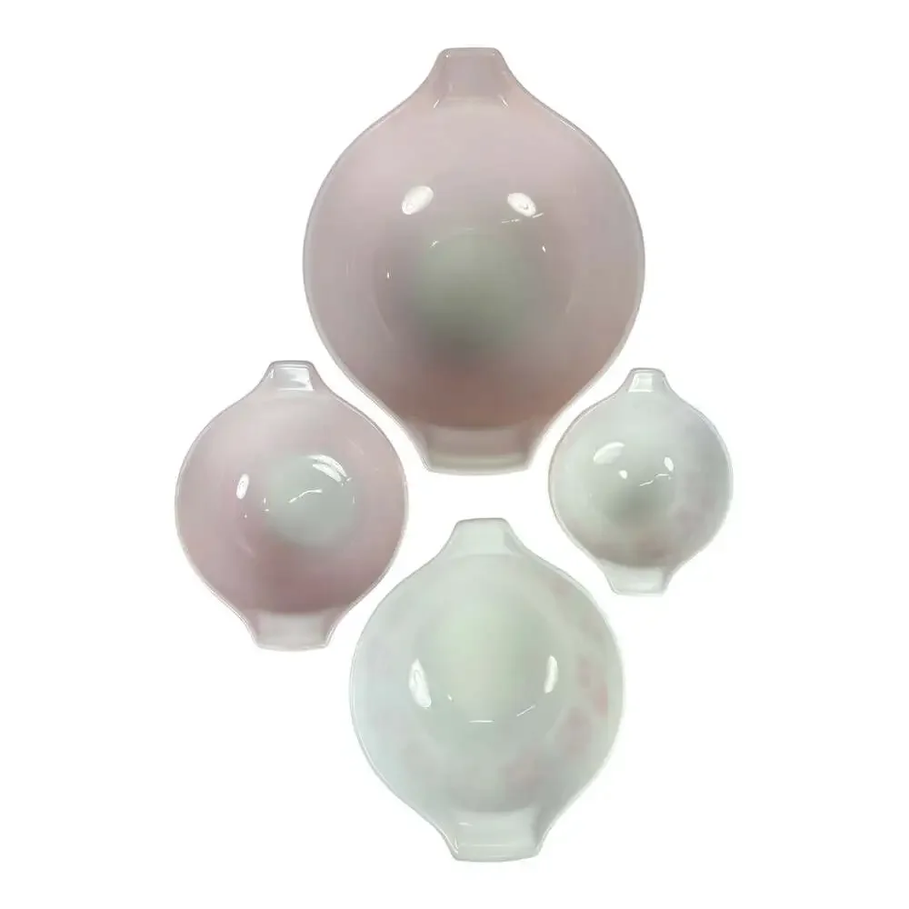 Vtg Set 4 PYREX Gooseberry Cinderella Nesting Mixing Bowls Pink 441 442 443 444